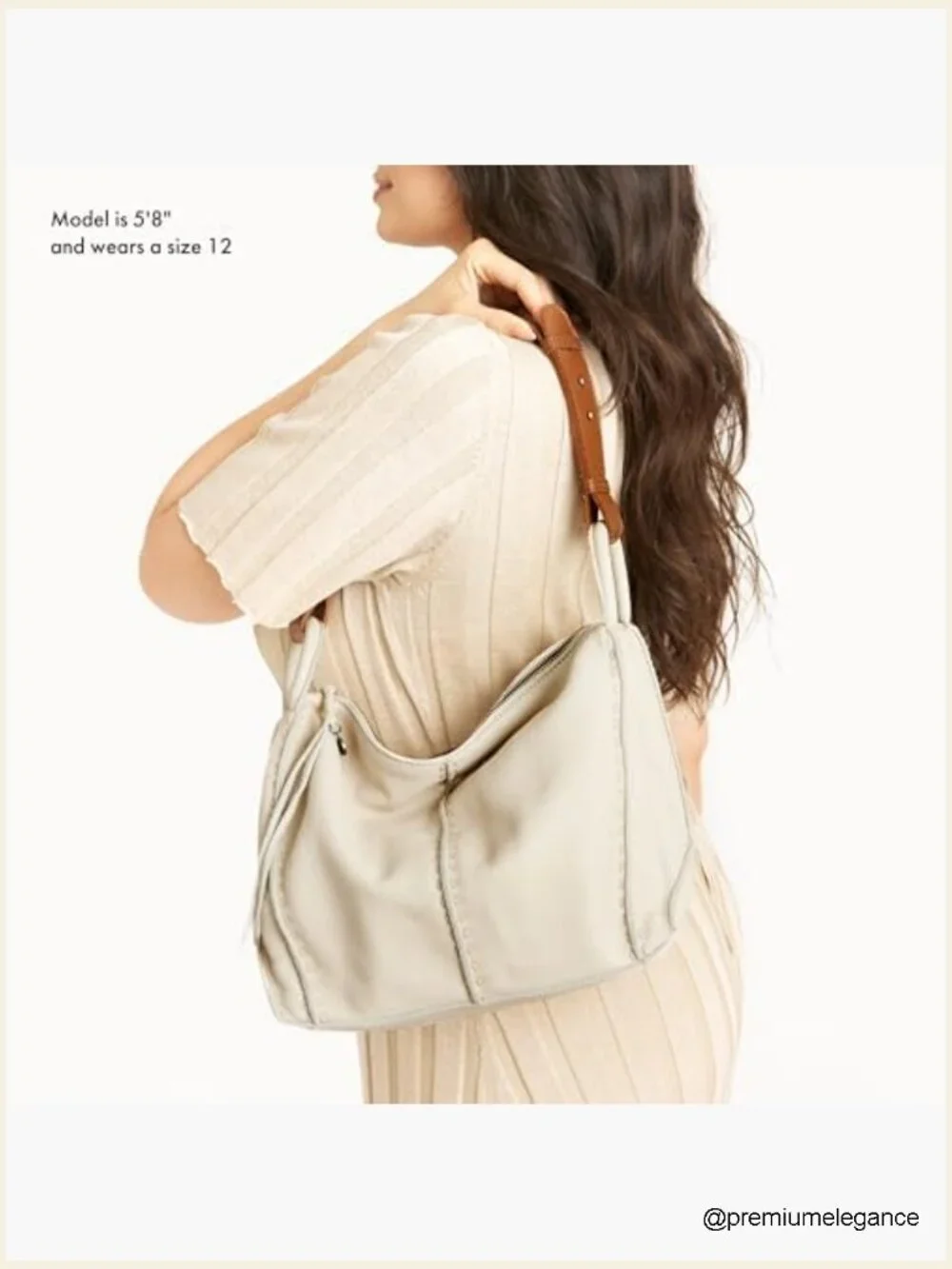 Large Hobo Shoulder Bag with Interior Zipper Pocket